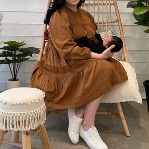 Burnt orange smock dress